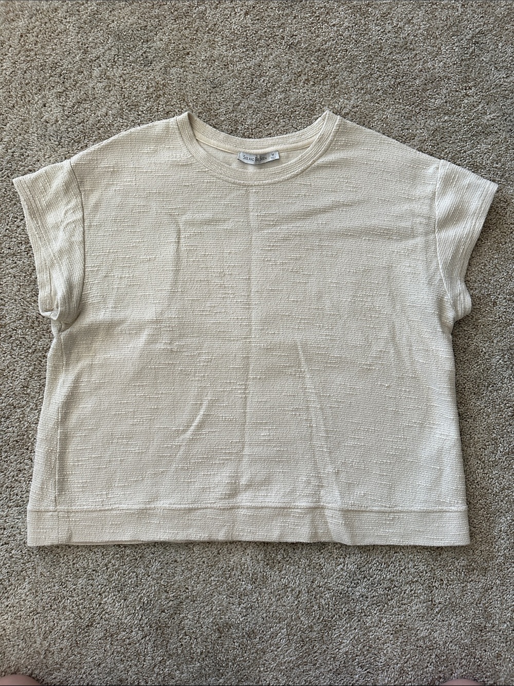 See & Be Seen textured ivory blouse